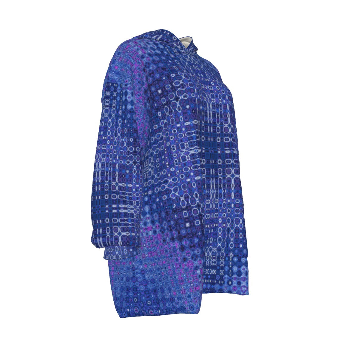 "Looped Circuits - Blue & Purple" Snuggle Bliss Oversized Sherpa Fleece Hoodie