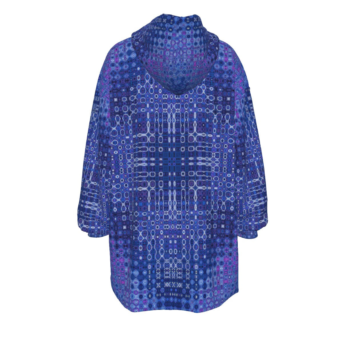 "Looped Circuits - Blue & Purple" Snuggle Bliss Oversized Sherpa Fleece Hoodie