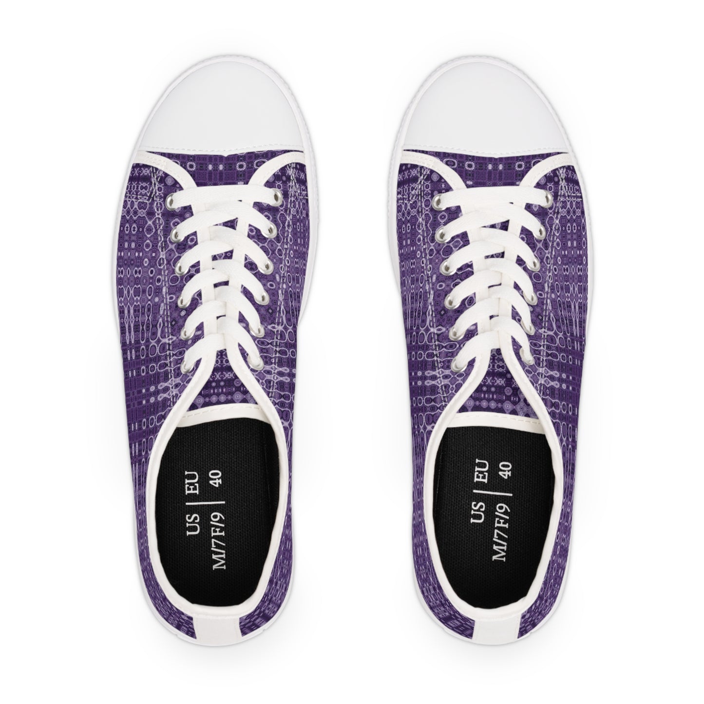 "Looped Circuits - Purple" JoySneaks Women's Low Top Sneakers