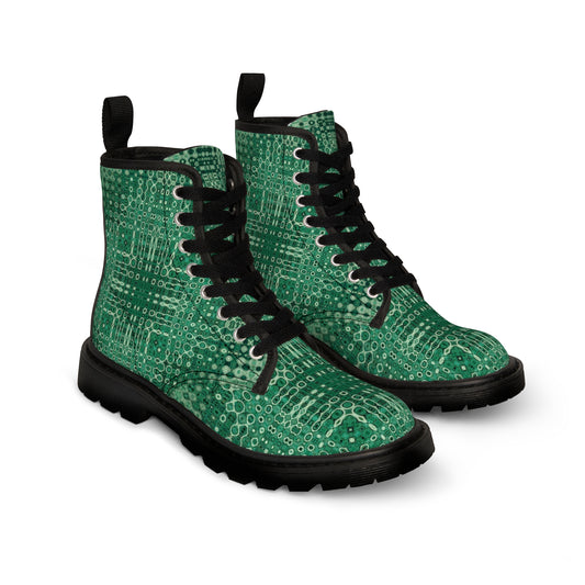 "Looped Circuits - Green" Enchantia Women's Short Boots