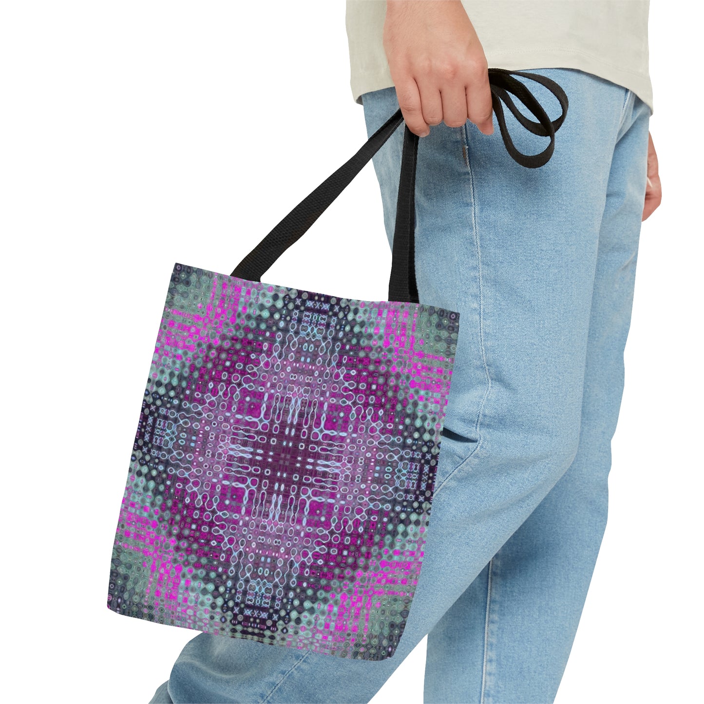 "Looped Circuits - Pink/grey" Panache Tote Bag