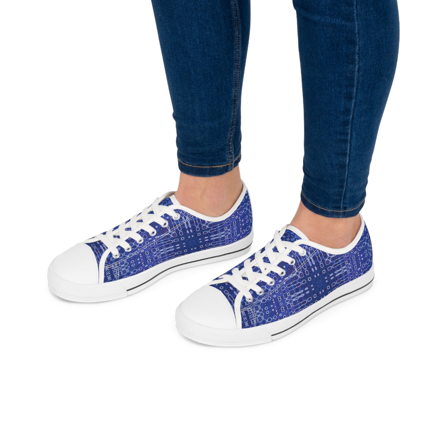 "Looped Circuits - Purple/Blue" JoySneaks Women's Low Top Sneakers
