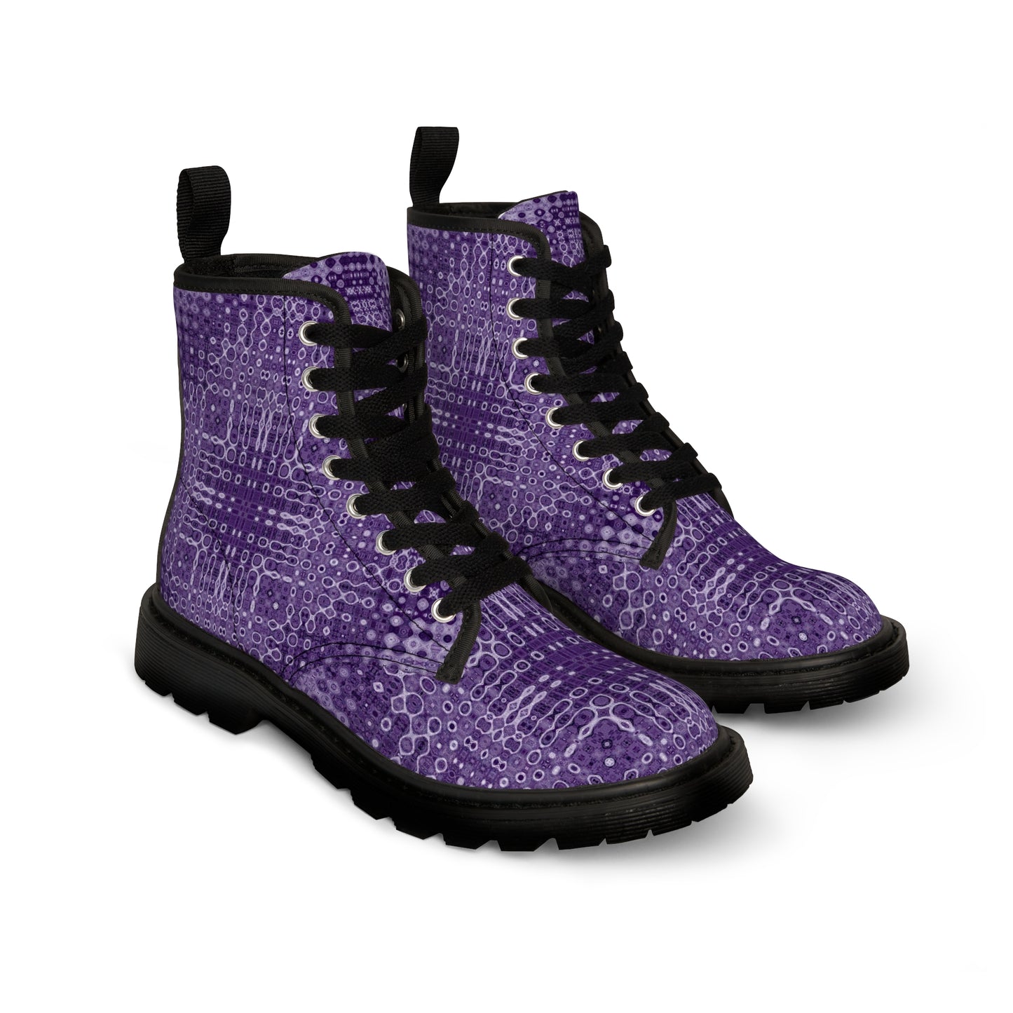 "Looped Circuits - Purple" Enchantia Women's Short Boots