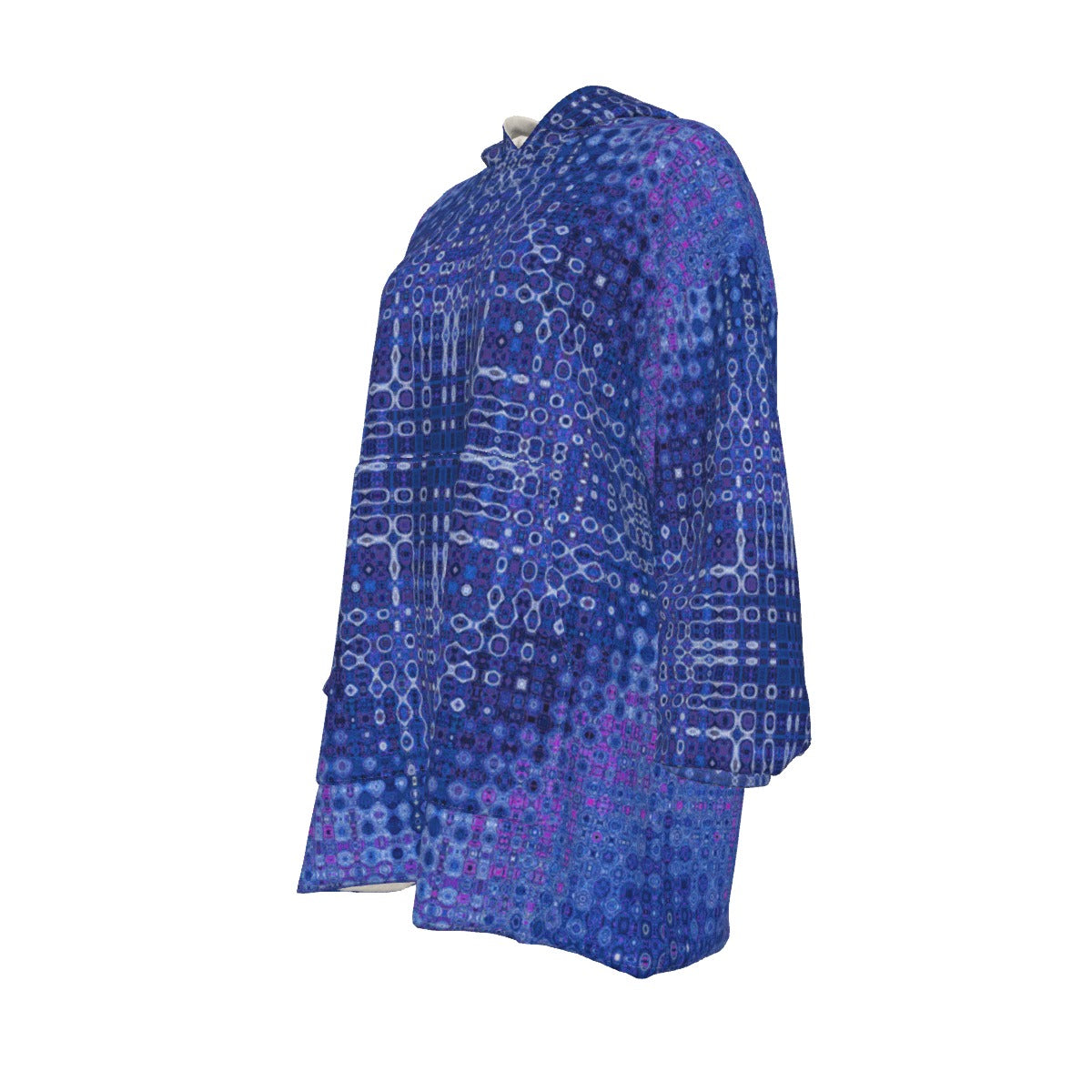"Looped Circuits - Blue & Purple" Snuggle Bliss Oversized Sherpa Fleece Hoodie